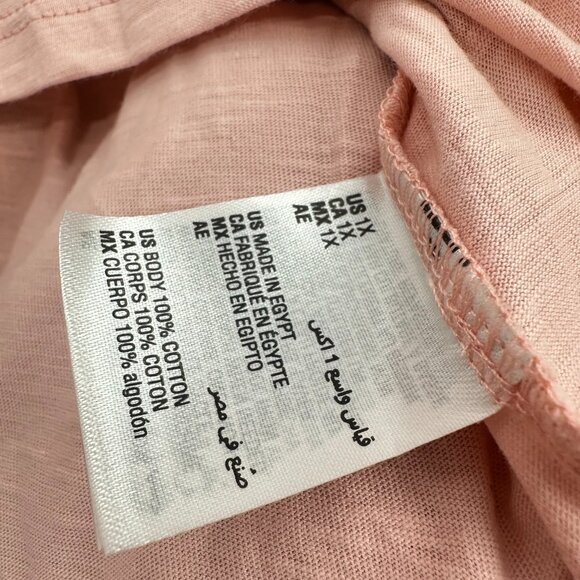 NEW! Style & Co Knit Shirt Pink Plus 1X $49.50 Long Sleeve 5 Buttons 100% Cotton - Picture 8 of 10